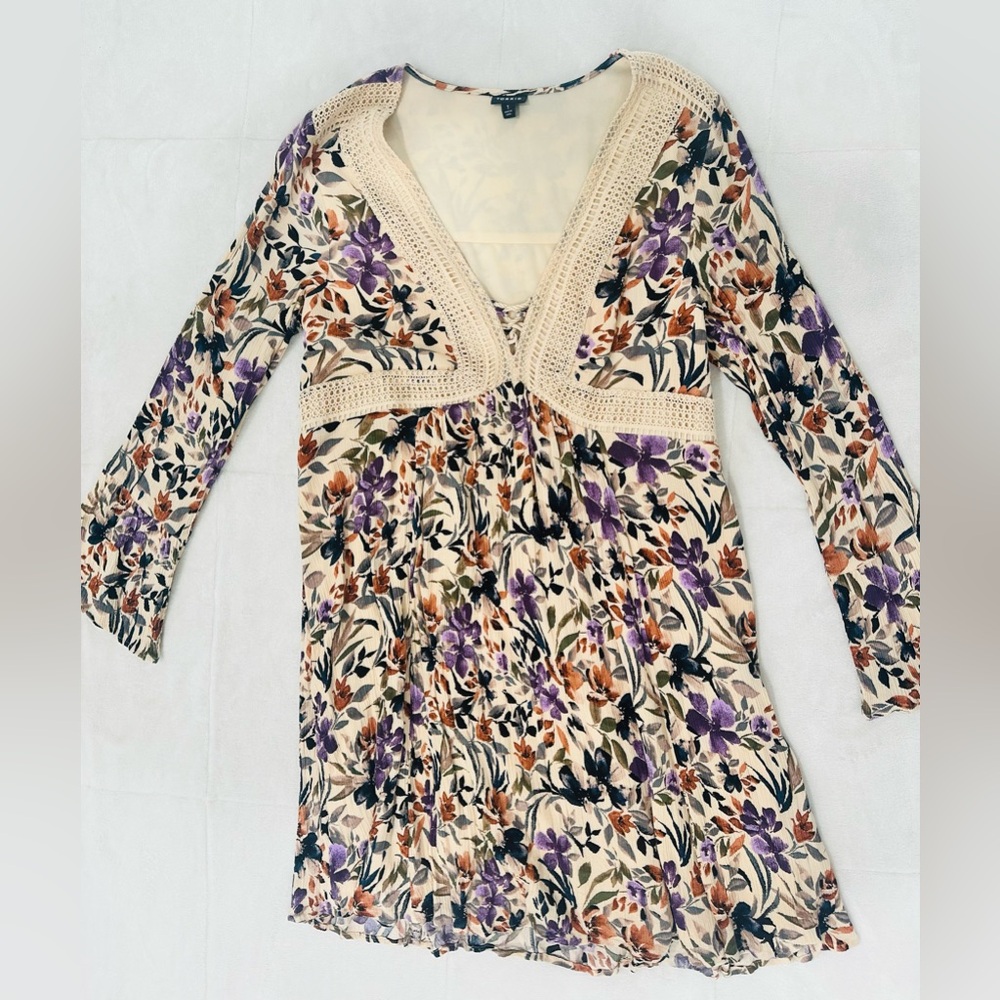 Torrid Cream and Blue Floral Dress